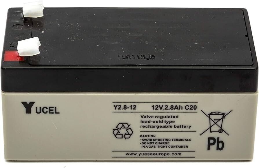 Yuasa Yucel Y2.8-12 Valve Regulated Lead Acid SLA Battery 12V 2.8Ah