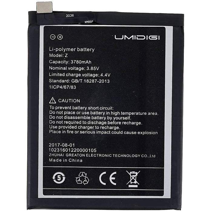 Genuine Umidigi Z 3.85V 3780mAh Rechargeable Li-Polymer Battery Replacement