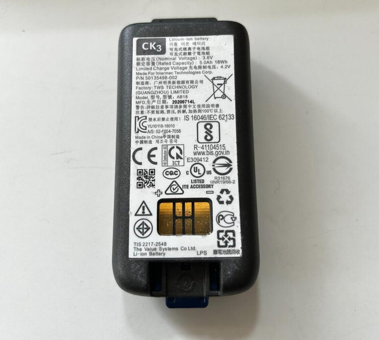 Genuine Intermec CK3 CK3X AB18 AB17 318-034-034 Battery 5.0Ah/18Wh 3.6V