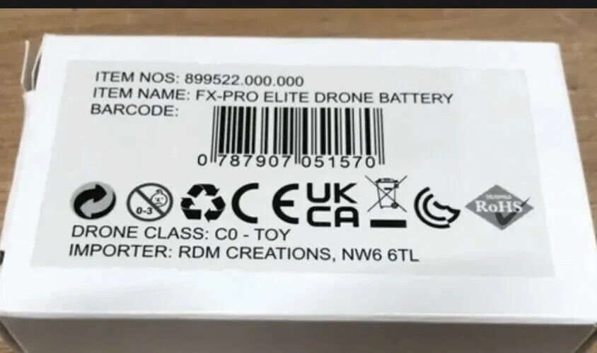 FX-PRO ELITE DRONE BATTERY EP803048 3.7V 1000mAh