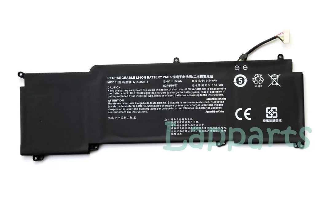 New Original N150BAT-4 54Wh OEM Laptop Battery for CLEVO N151ZU 4ICP5/66/6