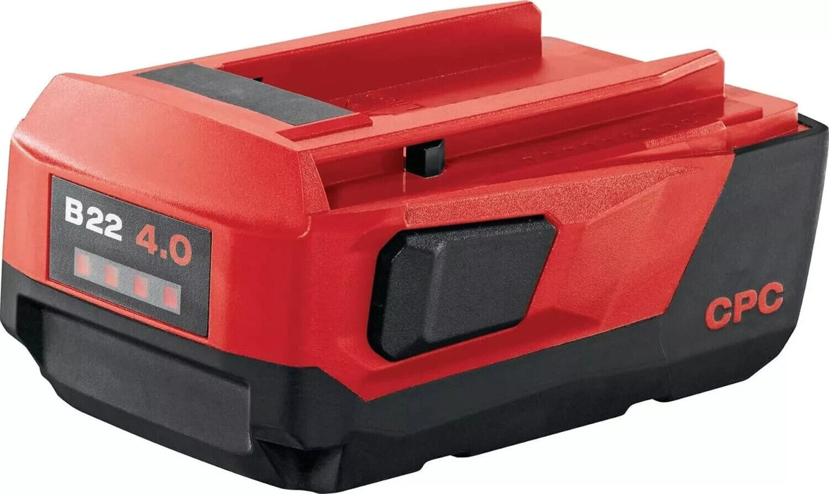 Hilti B22 4.0 22V Battery, Compact 4 Ah Li-ion Battery with Extra Capacity