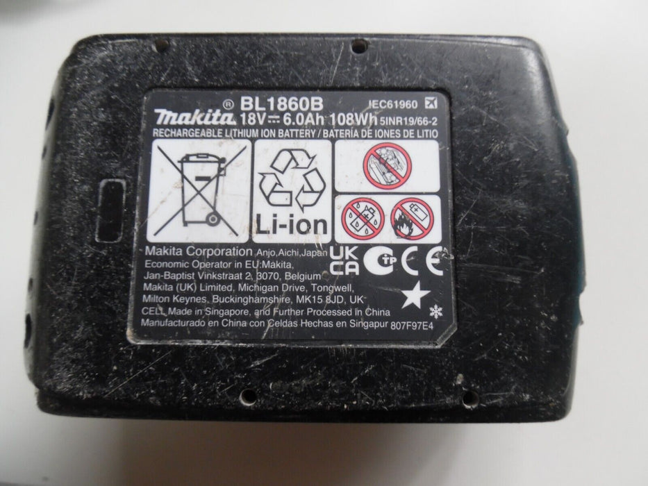 makita bl1860b 6.0Ah 18v Battery Li-ion