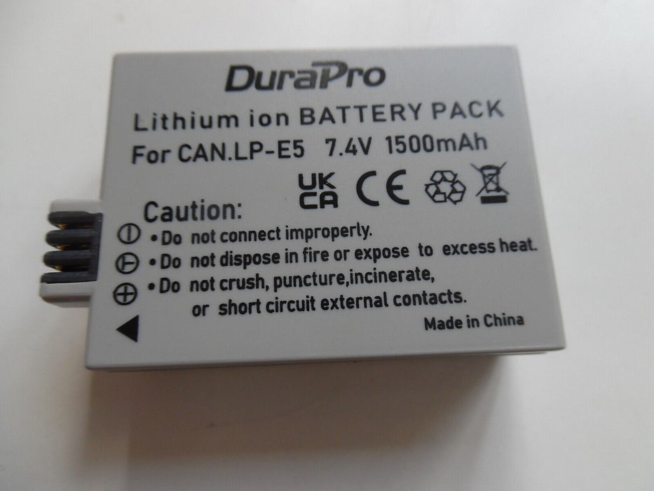 Durapro LP-E5 battery for Cannon LP-E5 1500mAh