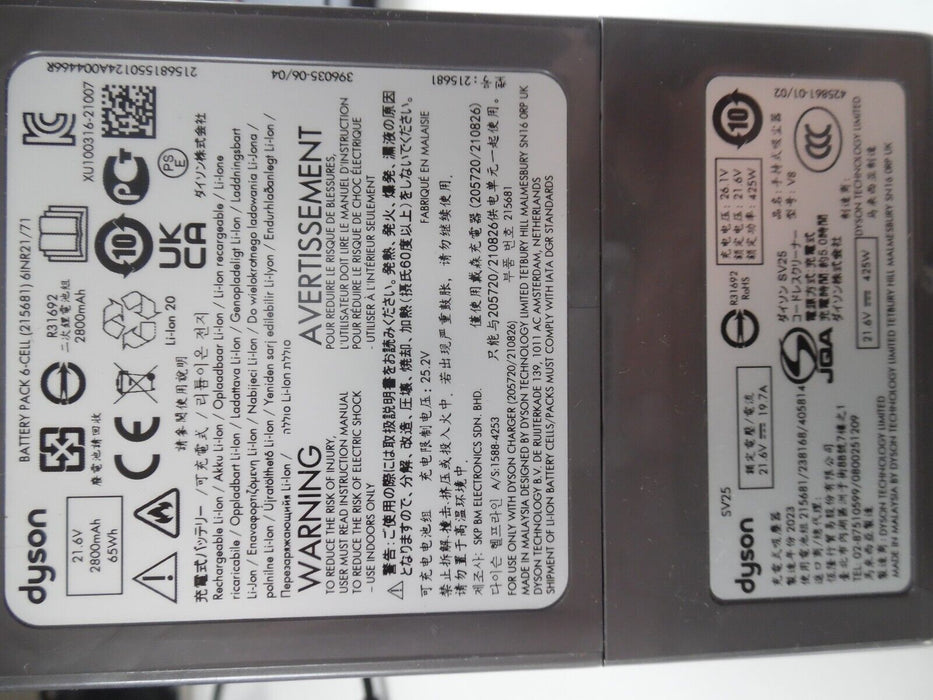 Genuine Dyson Battery for V8 SV25 Li-ion 2415 mAh