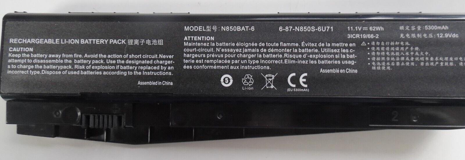 47Wh N850BAT-6 new battery for Clevo N170SD N170RF XMG A505 A705 A726 N850HJ