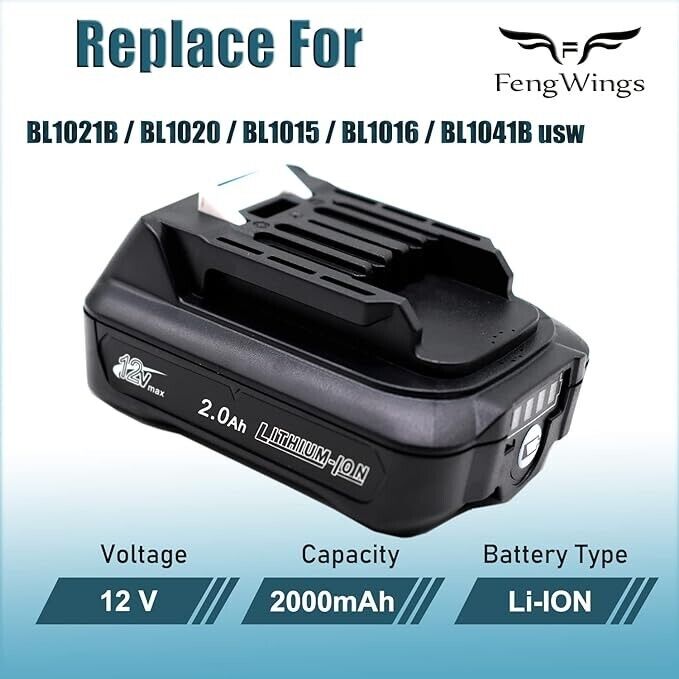 For Makita 12V 4.0Ah Battery BL1041B