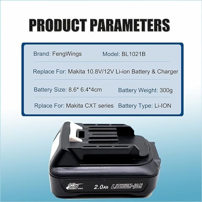 For Makita 12V 4.0Ah Battery BL1041B
