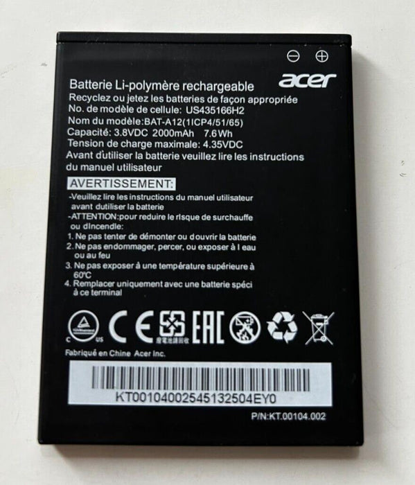 Genuine Acer Liquid Z520 BAT-A12(1ICP4/51/65) KT.00104