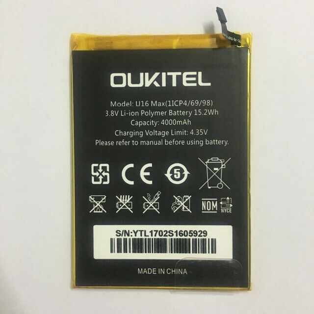 Oukitel U16 Max Battery Original High Capacity 4000mAh Battery
