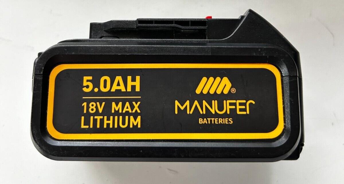 MANUFER DCB200 5.0Ah Lithium-ion Battery Replacement for Dewalt 18V DCB200...