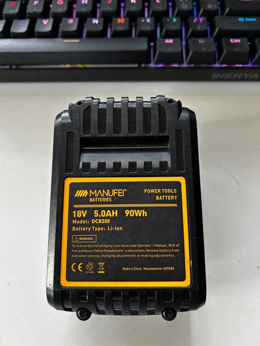 MANUFER DCB200 5.0Ah Lithium-ion Battery Replacement for Dewalt 18V DCB200...