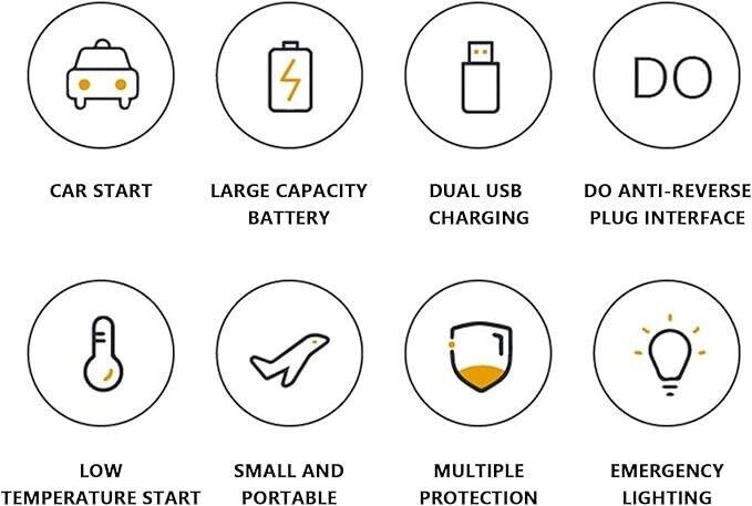 Auto Jump Starter, 20000mah Battery Booster For Cars, Jump Start Power Bank, Sta