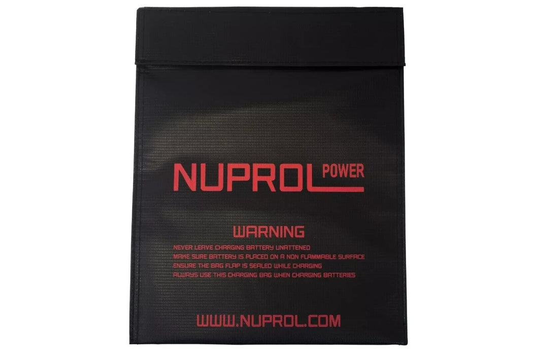 NUPROL NP Airsoft Lipo Battery Charging Safety Bag - New - Black - 23cm x 30cm