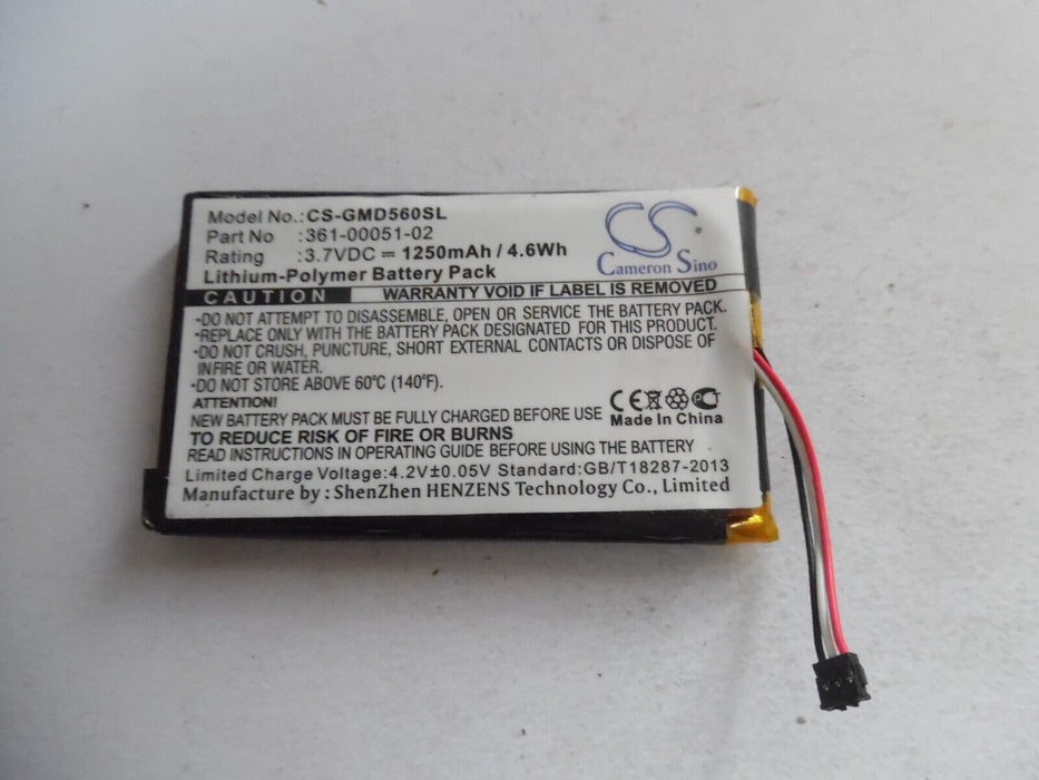 CS-GMD560SL Battery 1250mAh compatible with [Garmin] Dezl 560, Dezl 560LMT