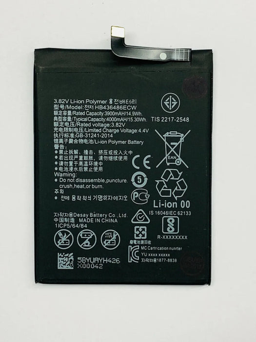For Huawei P20 PRO Battery Replacement 3400mAh 3.82V HB436486ECW