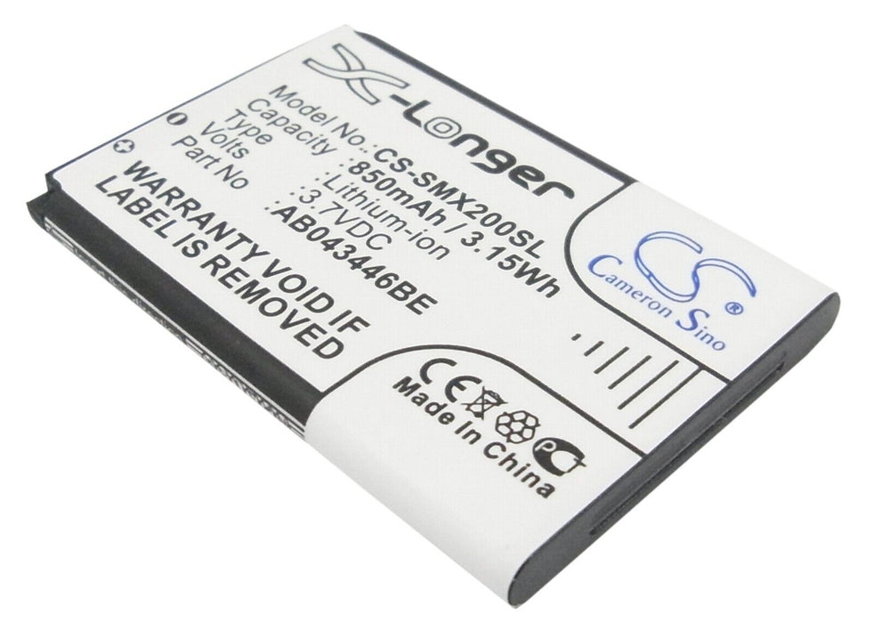 CS-SMX200SL Battery 850mAh compatible with [Samsung] GT-C5212, GT-E1080, GT-E110