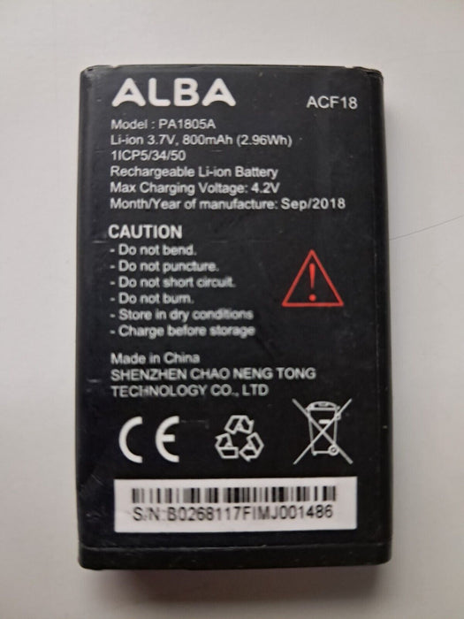 Alba Phone Battery PA1805A 3.7v 800mAh