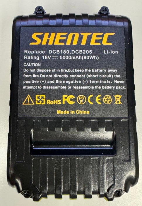 For DeWalt 18V 5.0Ah Li-Ion  Replacement Battery DCB180, DCB205