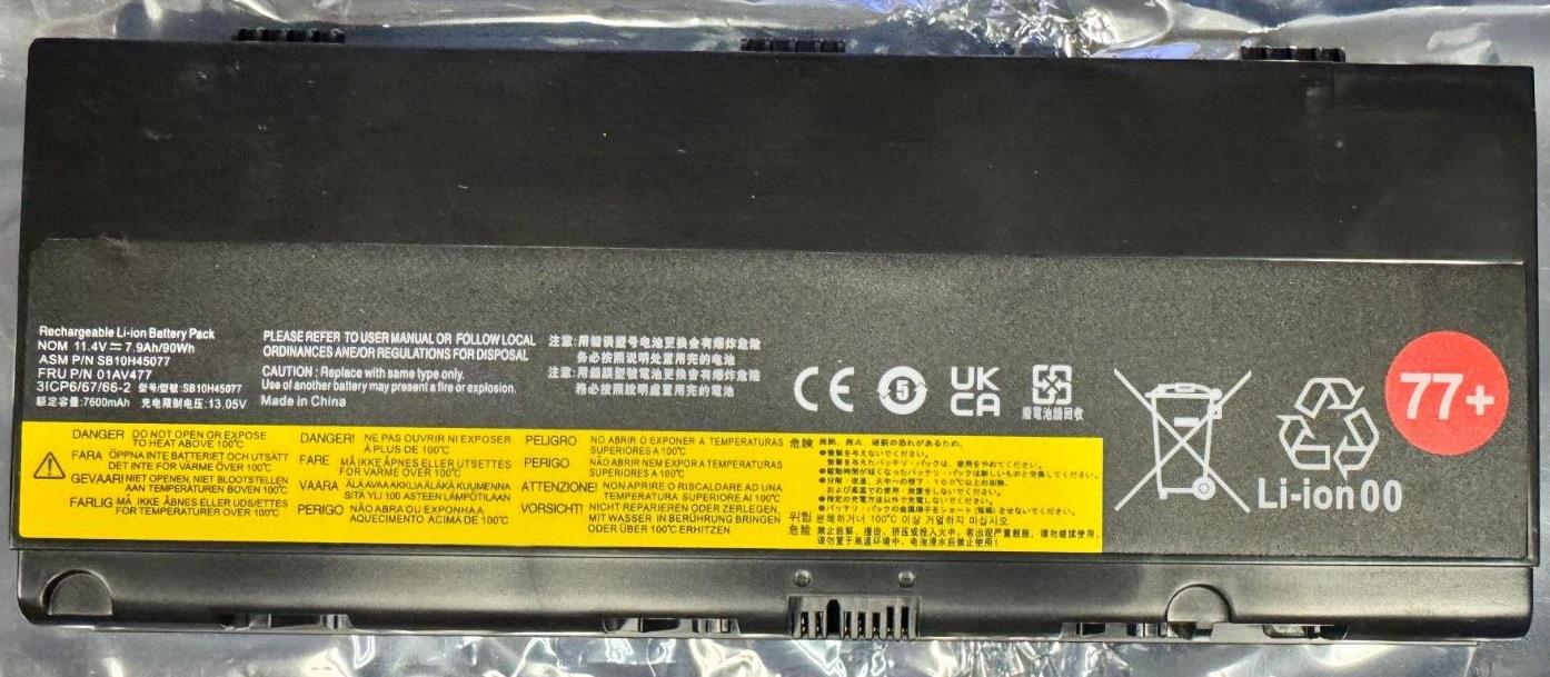 77+ Battery For Lenovo Thinkpad P50 P51 SB10H45078 SB10H45077 00NY493 00NY491