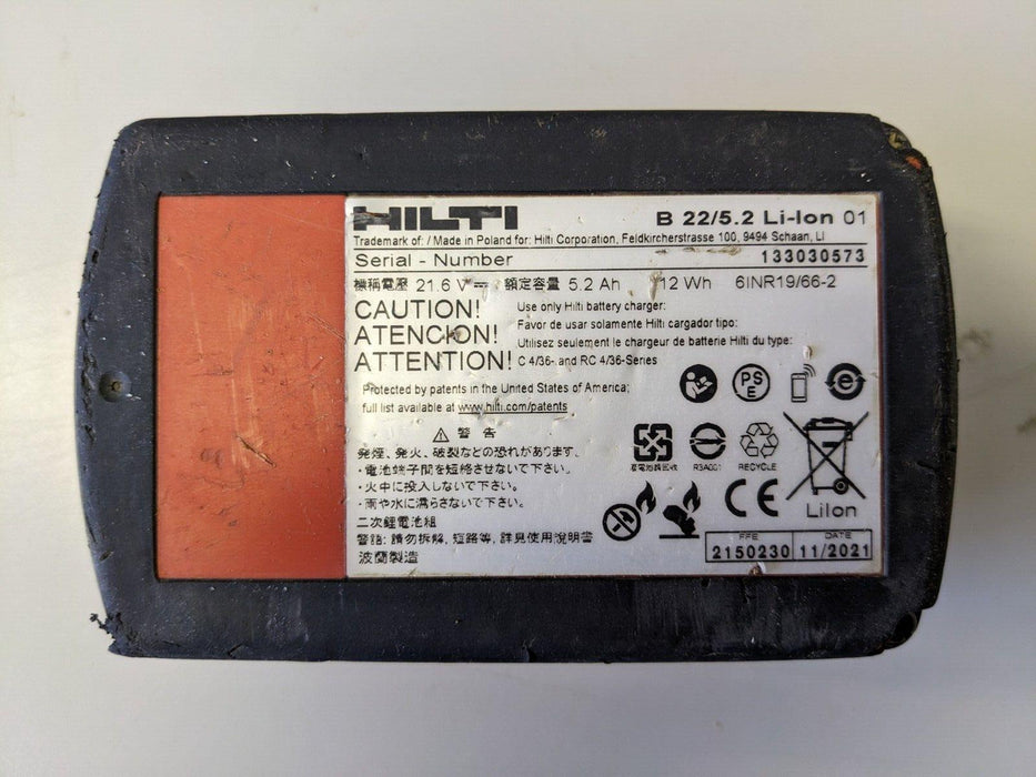 Hilti CPC 21.6V 5.2Ah Li-ion Battery