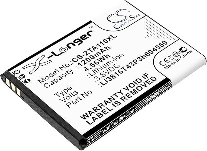 CS-ZTA110XL Battery 1200mAh compatible with [ZTE] Blade A110, Blade A112