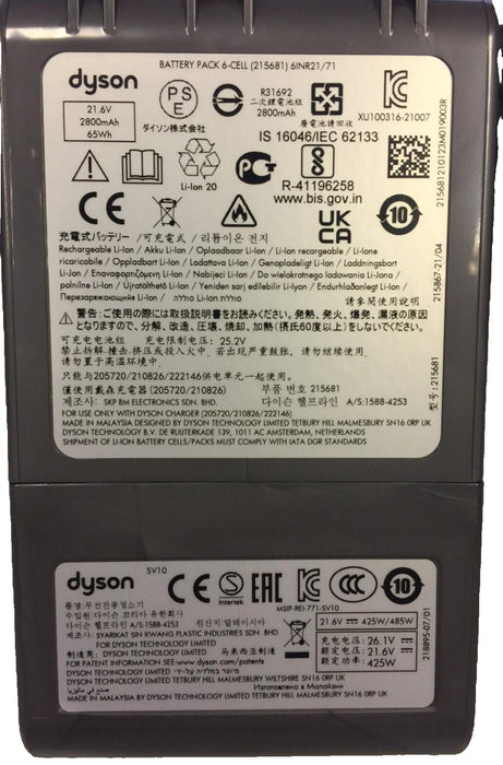 Dyson Screw In Replacement Genuine Battery 2400mAh 21.6V for V8 SV10 (No Screws)
