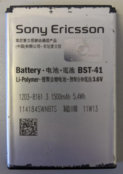 Genuine Sony Ericsson BST-41 Li-ion Battery For Xperia X10 X10i R800 USED