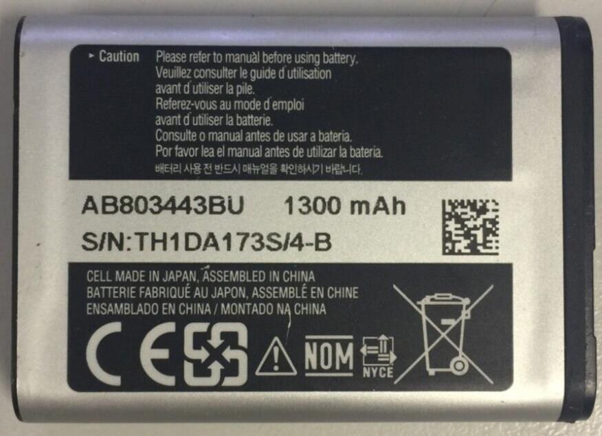Genuine Battery For Samsung GT E1200 E1202 E1190 B2100 AB803433BU 1300mAh