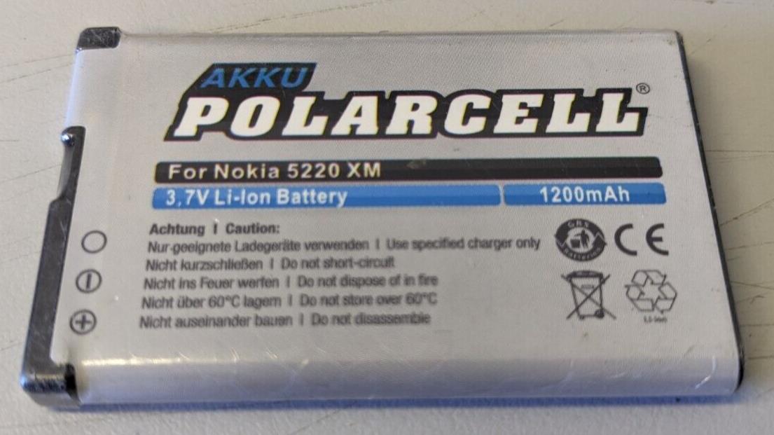 AKKU Polarcell 1200mAh 3.7V Li-ion Battery for Nokia 5220 XM