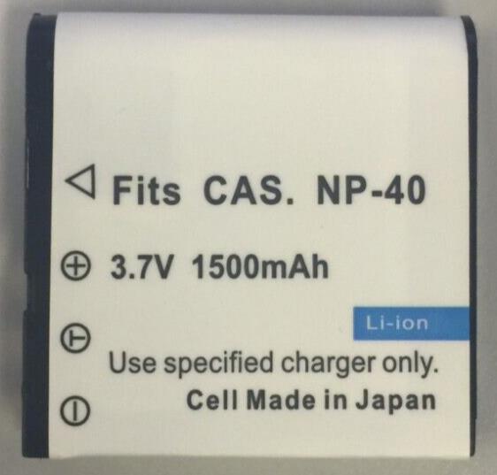 Replacement Battery for Casio NP-40, NP-40DCA, NP-40DBA, Exilim Zoom 1500mAh