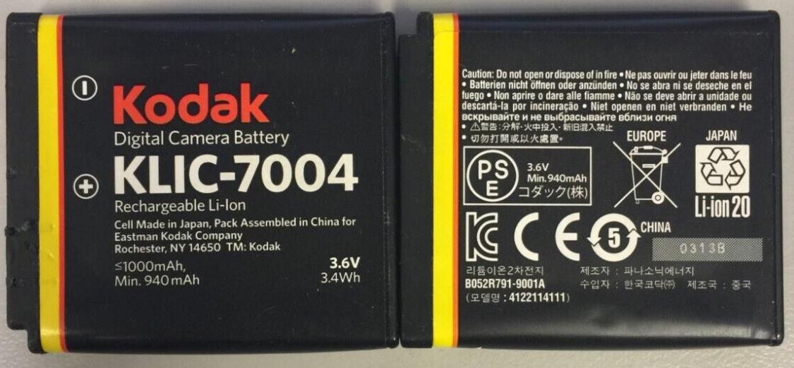 Genuine Kodak KLIC-7004 Digital Camera Battery For  ZX3 M1033 M1093 M2008 V1073
