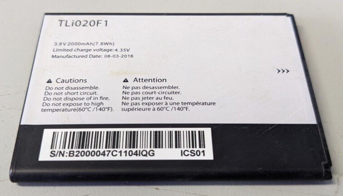 Replacement TLi020F1 2000mAh Battery for Alcatel USED