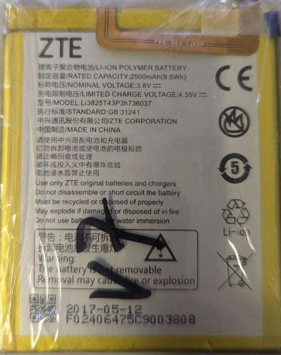 ZTE Li3825T43P3h736037 Replacement Phone Battery For V7 Genuine Original