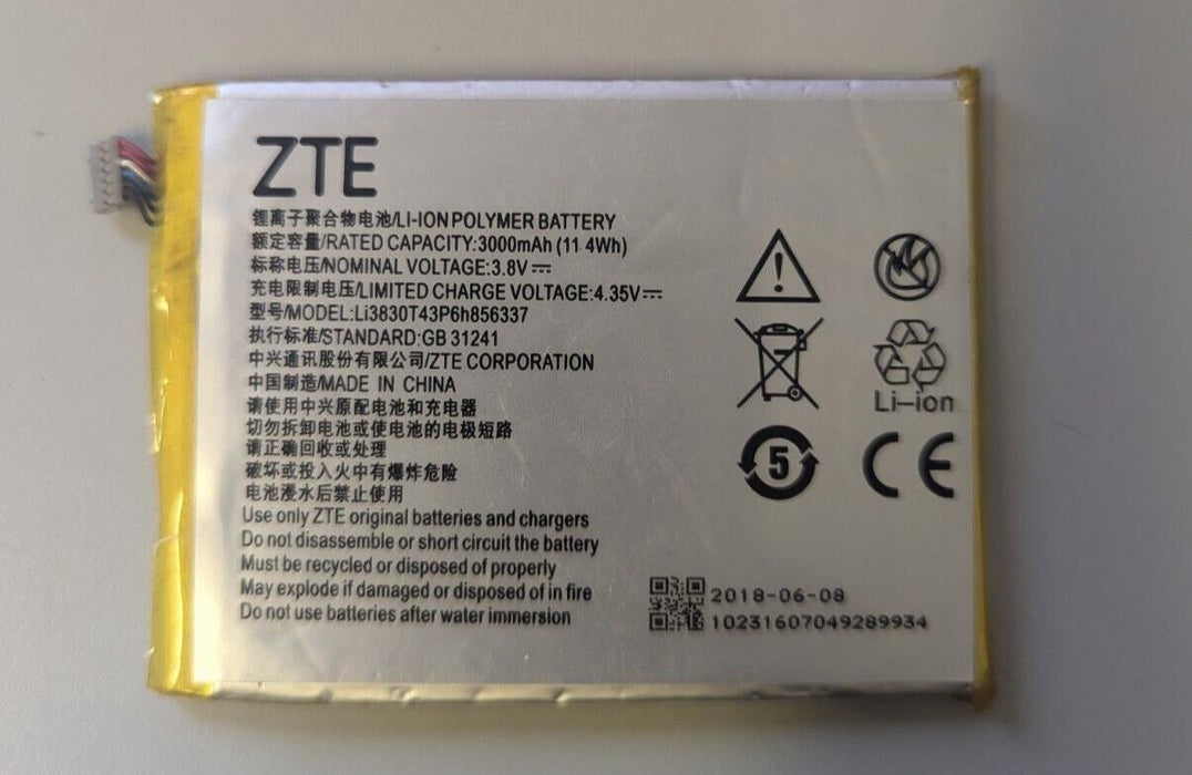 ZTE Blade S6 battery Original Li3830T43P6h856337 Genuine USED