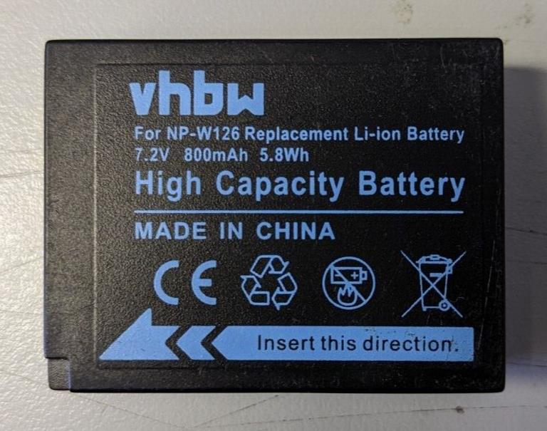 Replacement NP-W126 Battery 800mAh for Fuji NEW