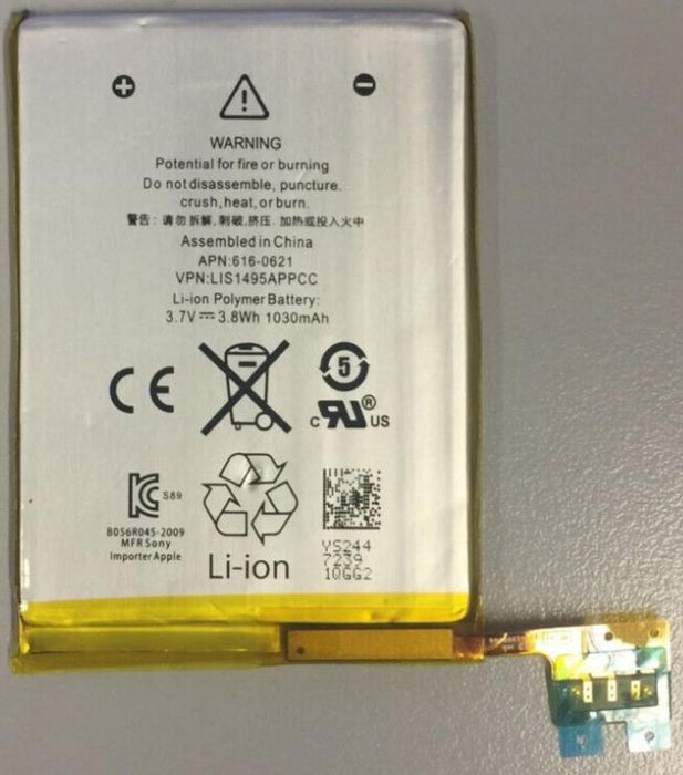 Battery for iPOD TOUCH 5th GENERATION ORIGINAL BATTERY 0619, 0621 1030mAh