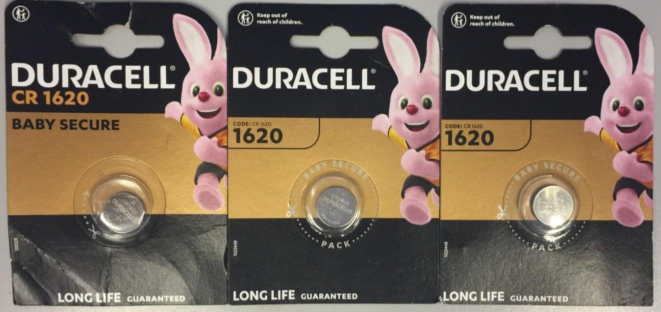 3x DURACELL CR1620 Battery Coin Cell