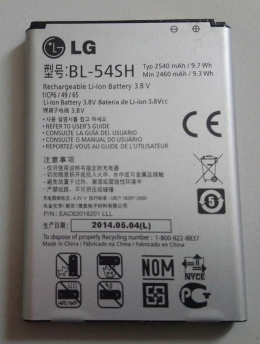 Genuine Used LG BL-54SH Battery For LG G3 S D405N L90 D722 G3 Beat 2540mAh