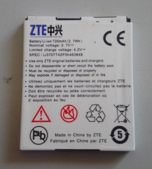 Used Original ZTE Li3707T42P3h463848 For F280 F285 A711 Battery 720mAh