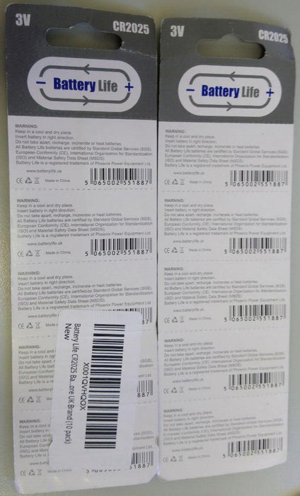 Battery Life CR2025 x10