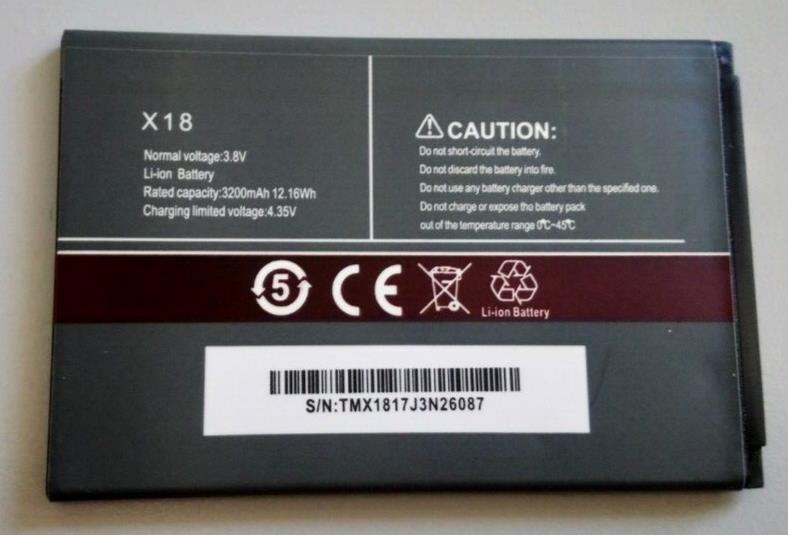 Unbranded Battery For Cubot X18 3200mAh 3.8V 12.16Wh