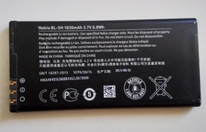 Nokia Used BL-5H Battery For Nokia Lumia 630 635 636 638 1830mAh