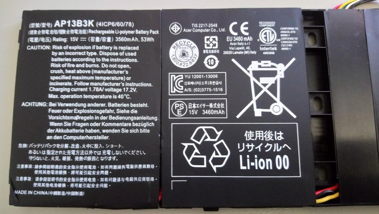 AP13B3K Battery For Acer Aspire V5-472G V5-473G V5-452G V5-552G V5-572G(3560mAh)