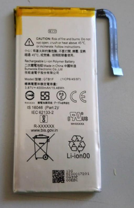 New Replacement Battery for Google Pixel 5 GTB1F 4000mAh