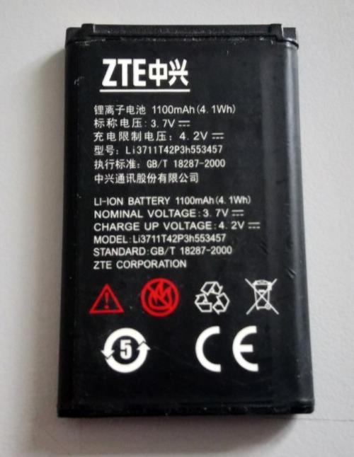 Used ZTE Li3711T42P3h553457 Replacement Phone Battery 1100mAh