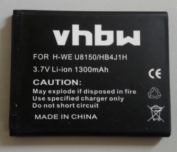 New VHBW 1300mAh Replacement battery for HUAWEI U8150 HB4J1H