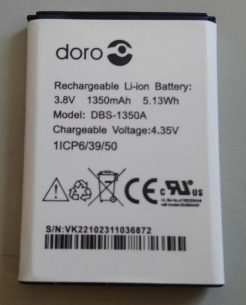 DBS-1350A Battery For Doro Smart 7050 Flip, 7060, 7070, 7441, DFC-0180, 1200