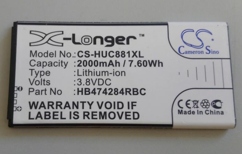 Battery for Huawei Ascend G521, Ascend G521-L076, G615-U10, G620, Y5 - 2000mAh