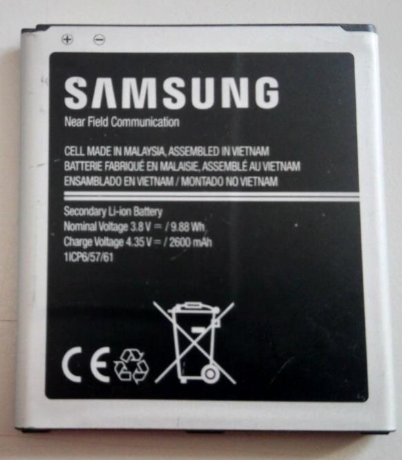 Used SAMSUNG EB-BG531BBE BATTERY GALAXY GRAND PRIME J5 J3 / J2 PRIME 2600mAh